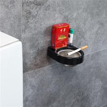 创意款家用烟灰缸不锈钢免打孔壁挂烟灰缸卫生间