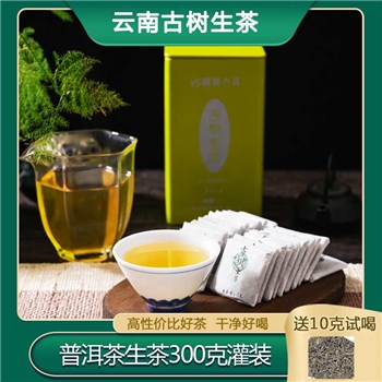 云南特产普洱茶生茶罐装茶叶300克普洱茶生茶古树普洱熟茶叶