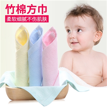 海谜璃（HMILY）婴幼儿素色柔软轻肤小方巾三条装H305